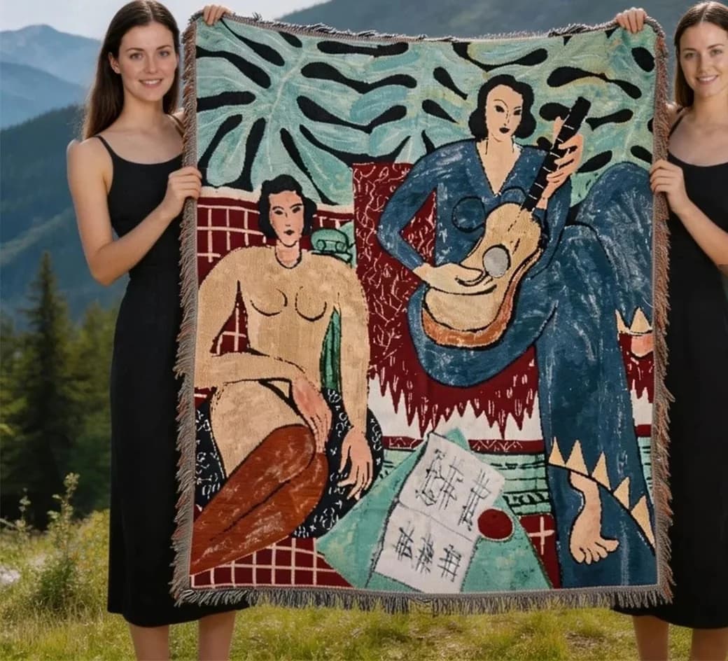 Tkaná deka typu gobelín v štýle Matisse na dekoráciu steny