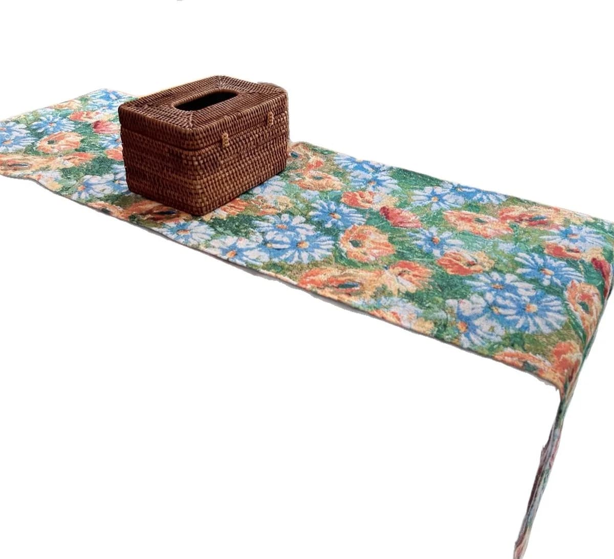 Bežecký pás a podložky Monet Garden s kvetinovým vzorom, látka zo zmesi bavlny
