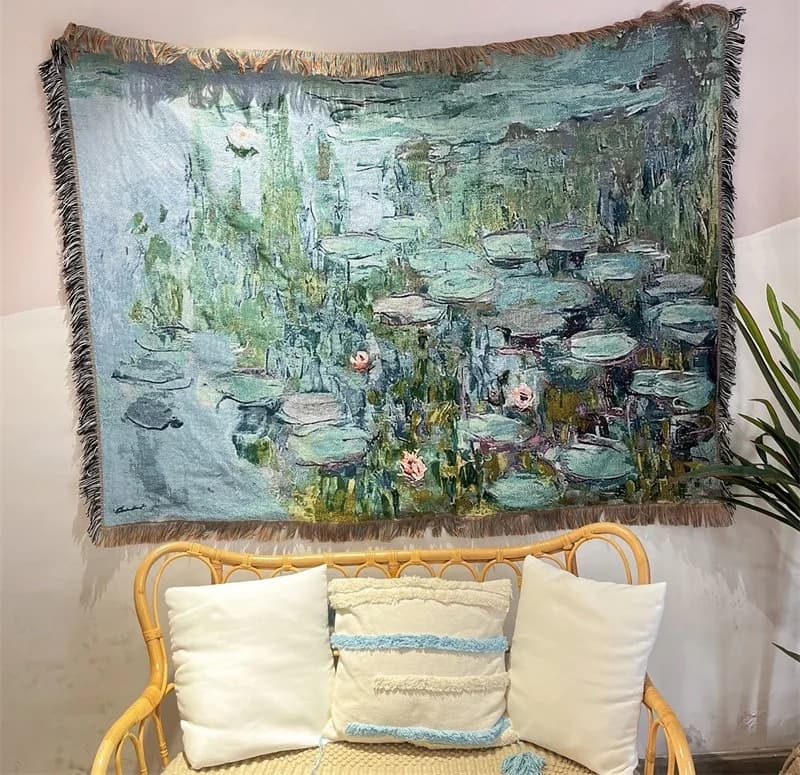 Deka s vintage umeleckou potlačou, 130x160 cm