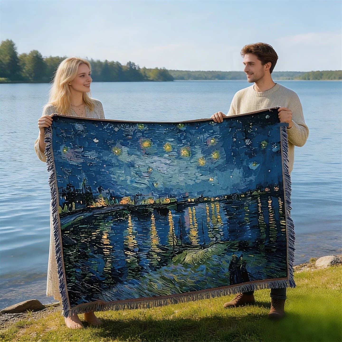 Dekoratívna deka s gobelínom inšpirovaným Van Goghom