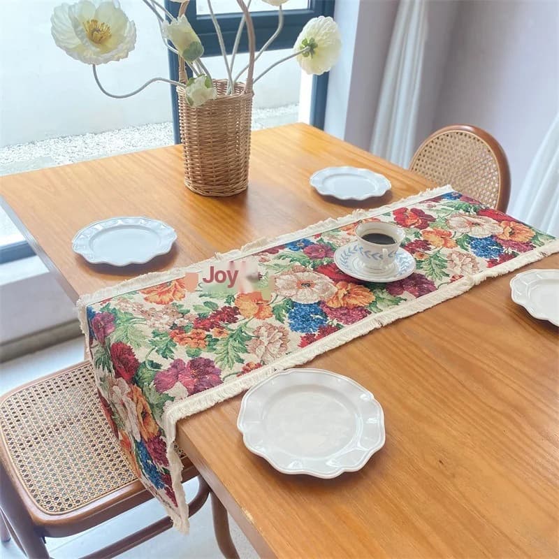 Stôl behúň kvetinový z bavlnenej zmesi