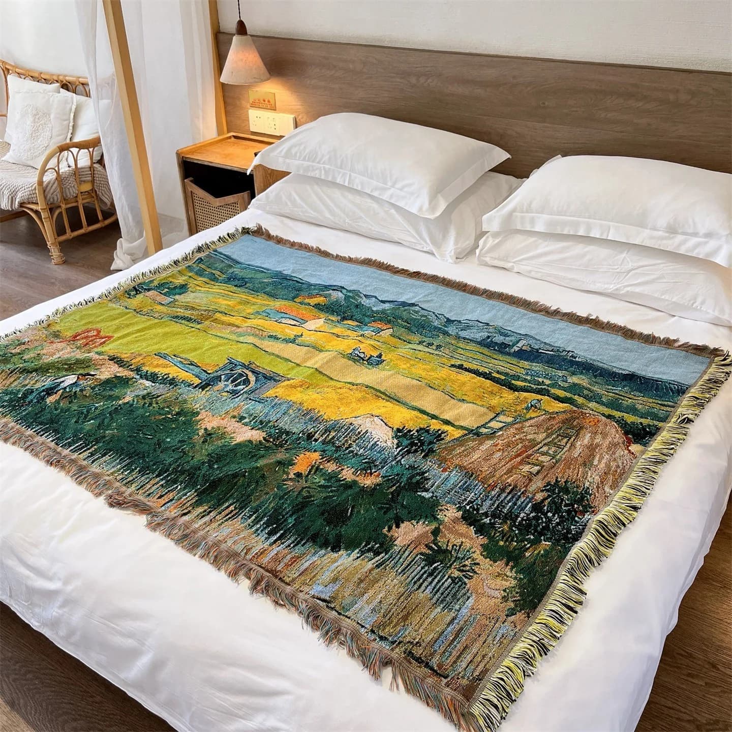 Tkaná deka vo štýle Van Gogha na pohovku, posteľ alebo ako nástenná dekorácia 130x160 cm